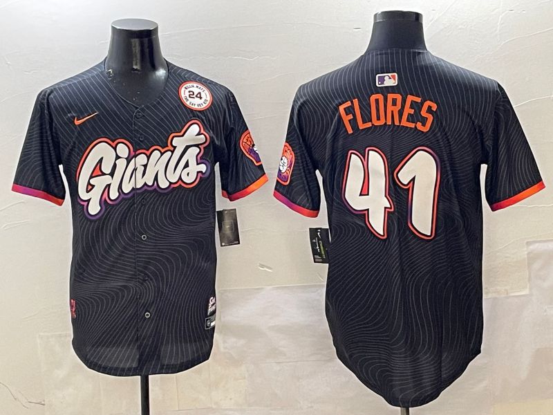 Men San Francisco Giants #41 Flores Black Joint Name Nike 2025 MLB Jersey style 7->san francisco giants->MLB Jersey